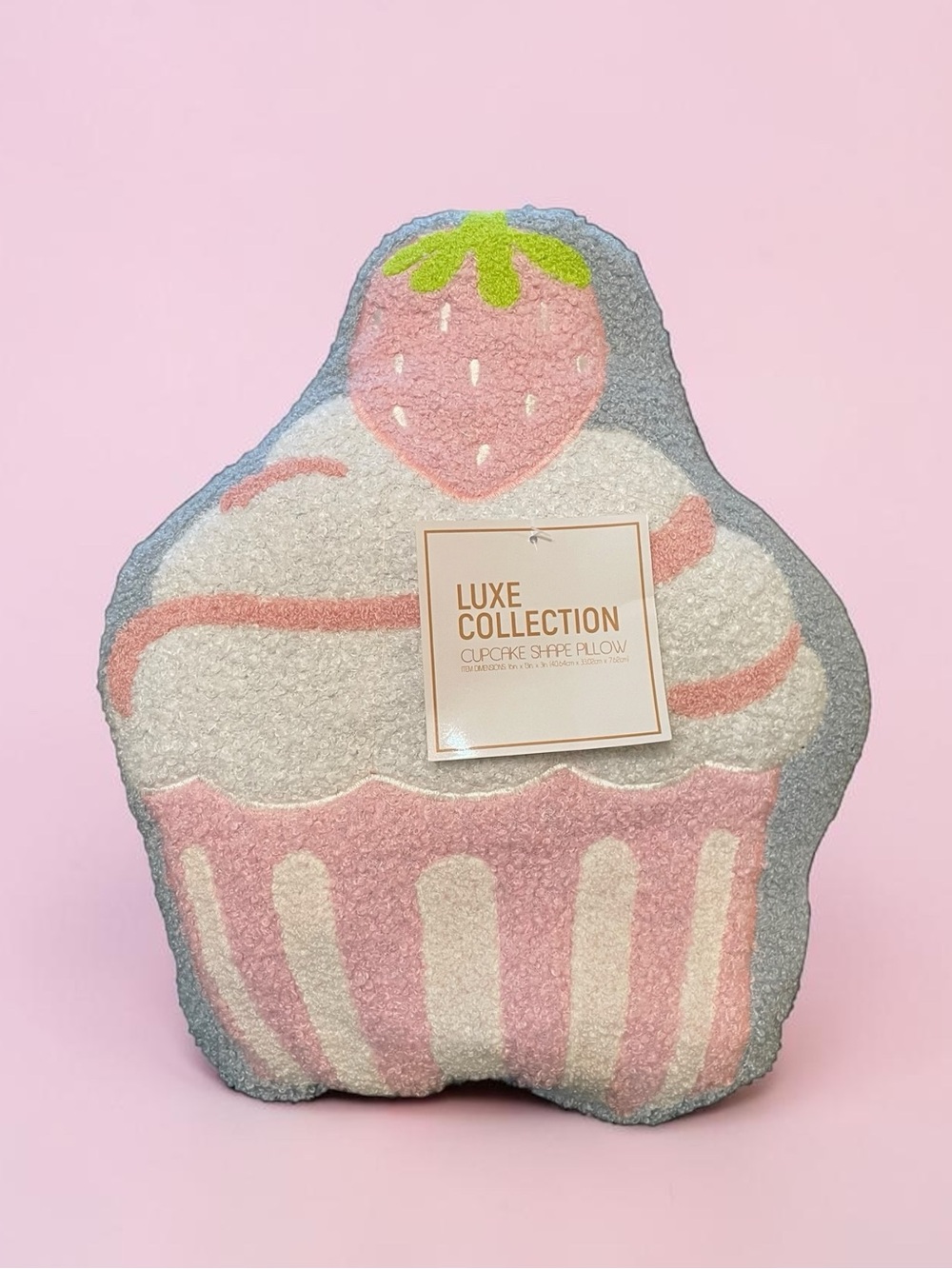 Strawberry Cupcake Pillow Coquette Room Decor Plush Pastel Kawaii Accent